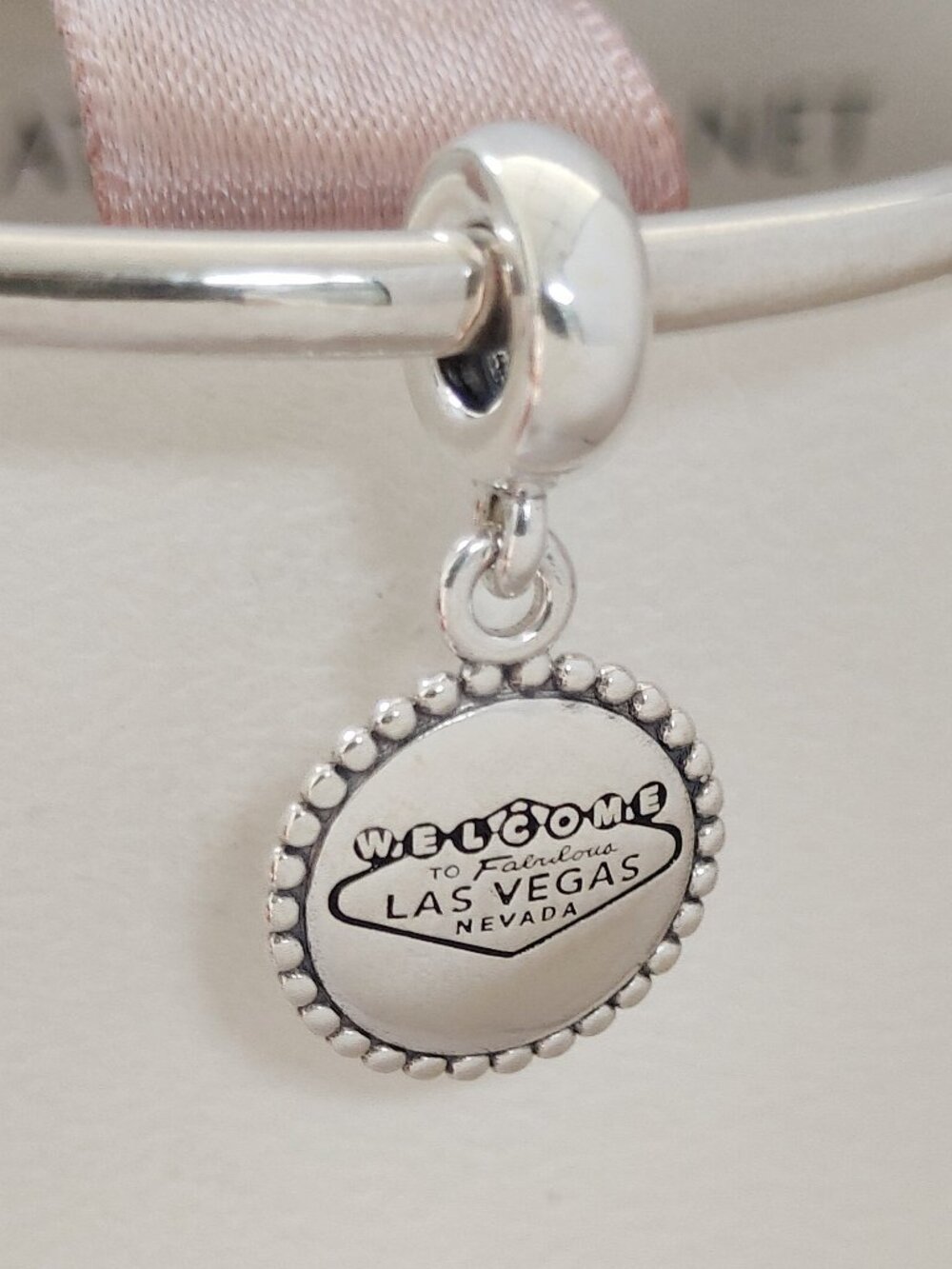 Pandora Welcome to Las Vegas Dangle Charm Exclusive S925 Silver Pendant with box